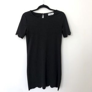 Black Scalloped Shift Dress